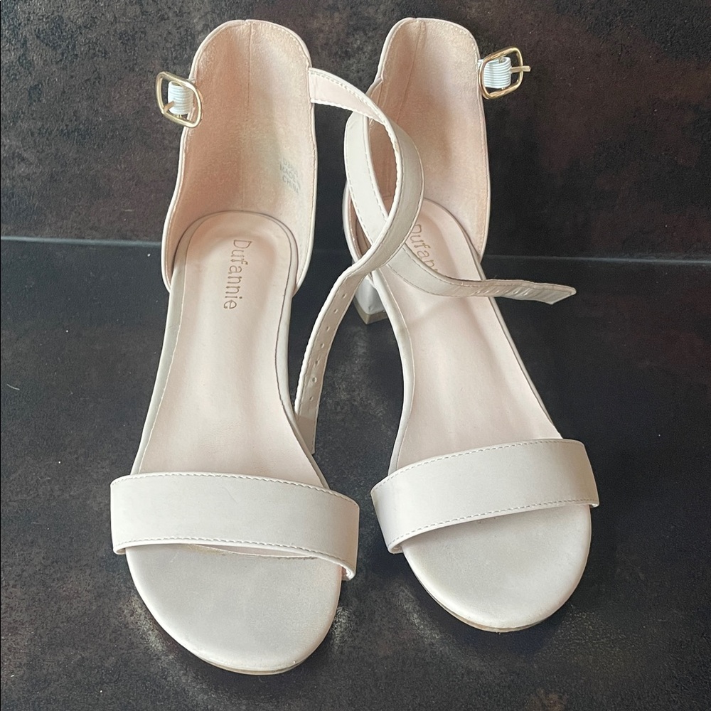 Dream Pairs Cream Ankle Strap Dress Shoes